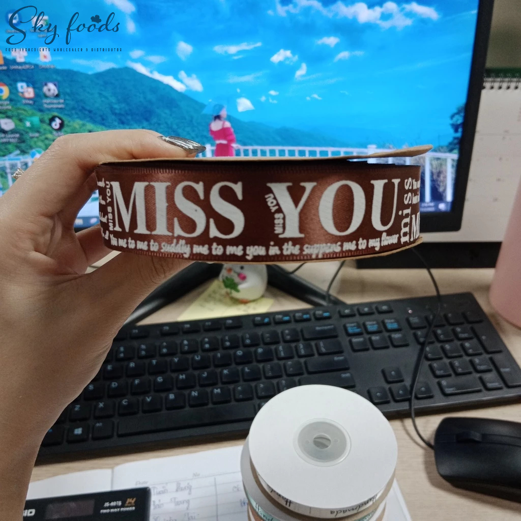 Ruy băng lụa chữ 2.5cm dài 45m Hàng đẹp