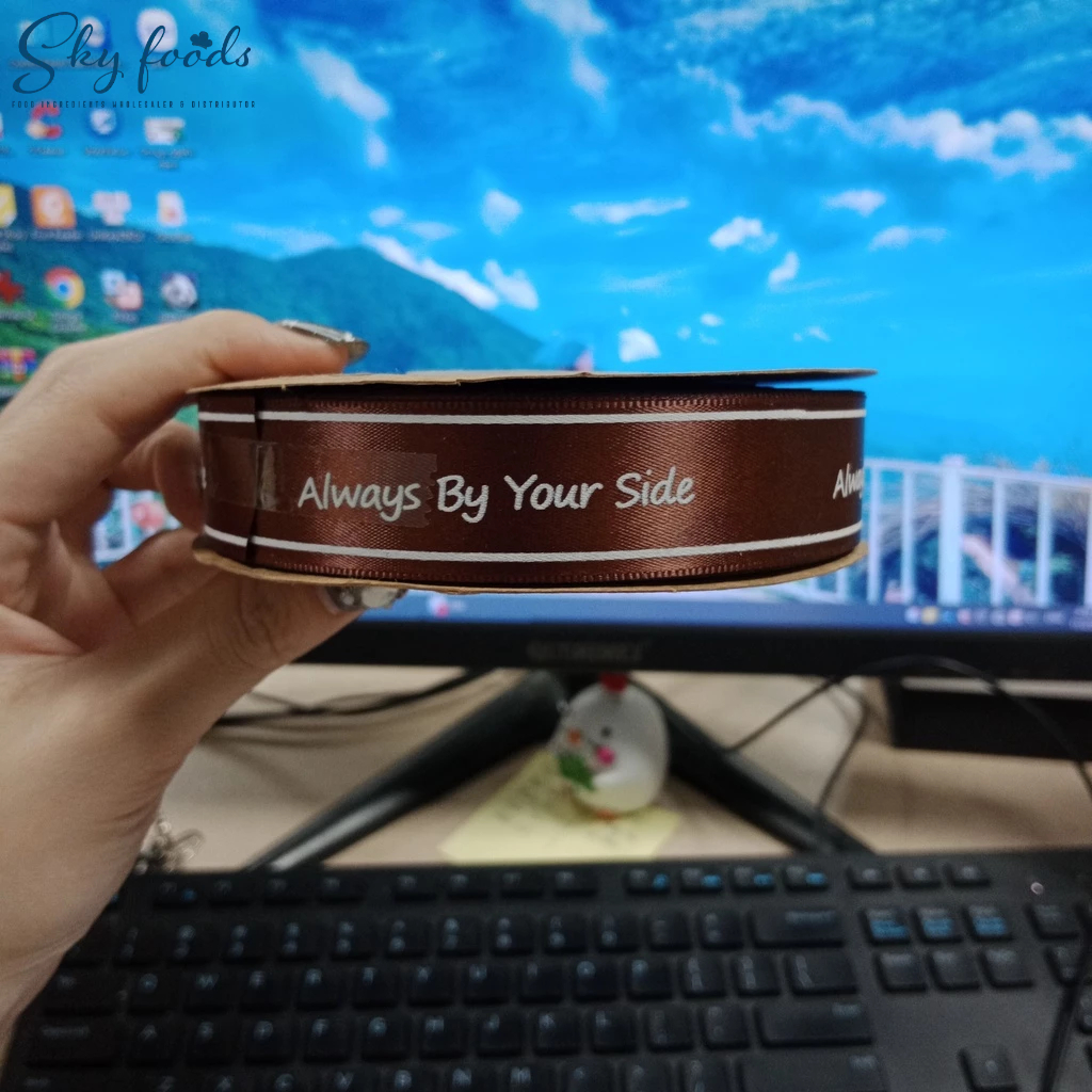 Ruy băng lụa chữ 2.5cm dài 45m Hàng đẹp