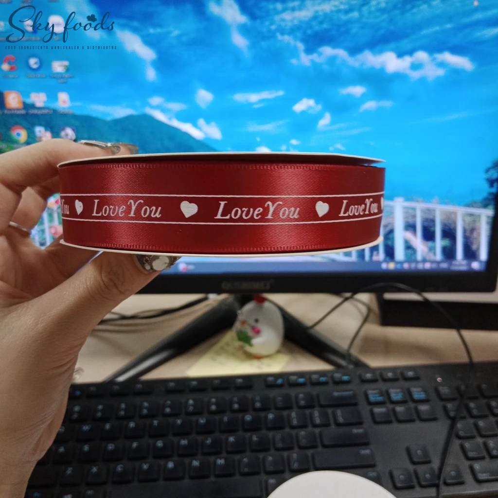 Ruy băng lụa chữ 2.5cm dài 45m Hàng đẹp