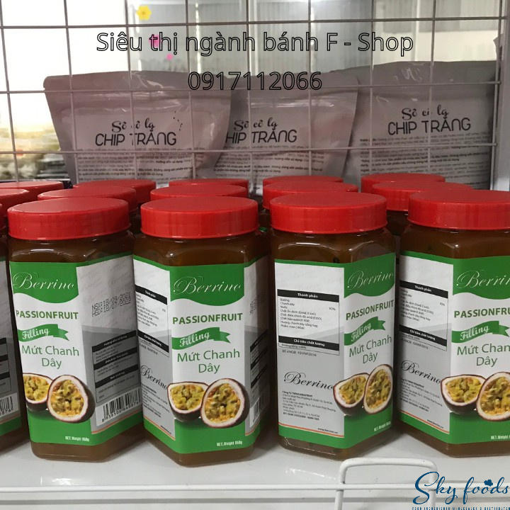 Nguyên liệu làm bánh, trang trí bánh - Mứt nhân Filling có xác hiệu Berrino - Hủ 950gr