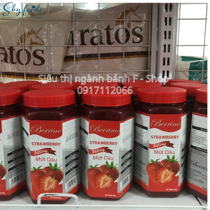 Nguyên liệu làm bánh, trang trí bánh - Mứt nhân Filling có xác hiệu Berrino - Hủ 950gr