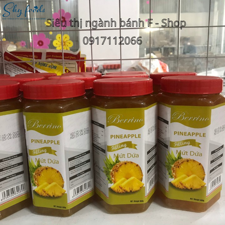 Nguyên liệu làm bánh, trang trí bánh - Mứt nhân Filling có xác hiệu Berrino - Hủ 950gr