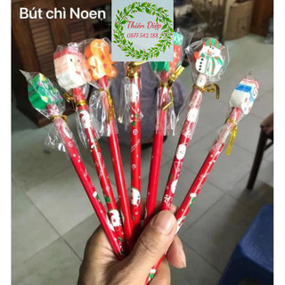 Bút chì gỗ noel tặng kèm cục tẩy hình kute