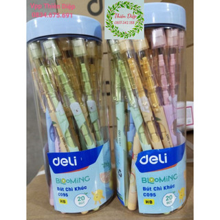 Hộp 20c chì khúc deli sịn kèm tẩy c095
