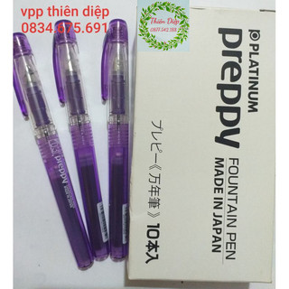Bút máy nhật Preppy 0.3 tím kèm ống mực
