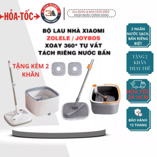   Bản quốc tế  Cây lau nhà và xô Joybos Zolele M16 - Bộ lau nhà tách nước bẩn 2 ngăn riêng biệt xoay 360 độ  sẵn 2 khăn  