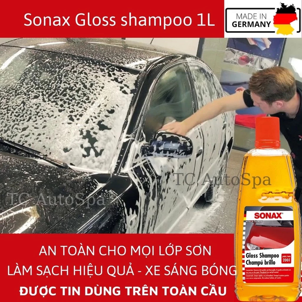 Nước Rửa Xe Sonax Gloss Shampoo 1 lít - Hàng Cao Cấp TC AUTOSPA