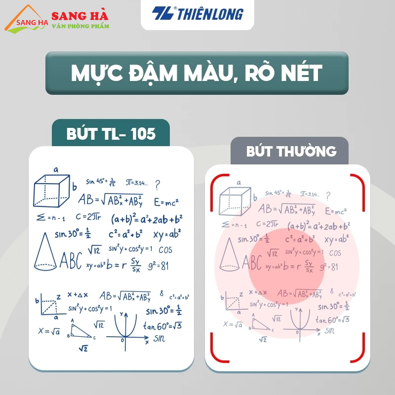 Bút bi Thiên Long màu Pastel ngòi 0.5mm Pro 027 TL-105 Mực Xanh