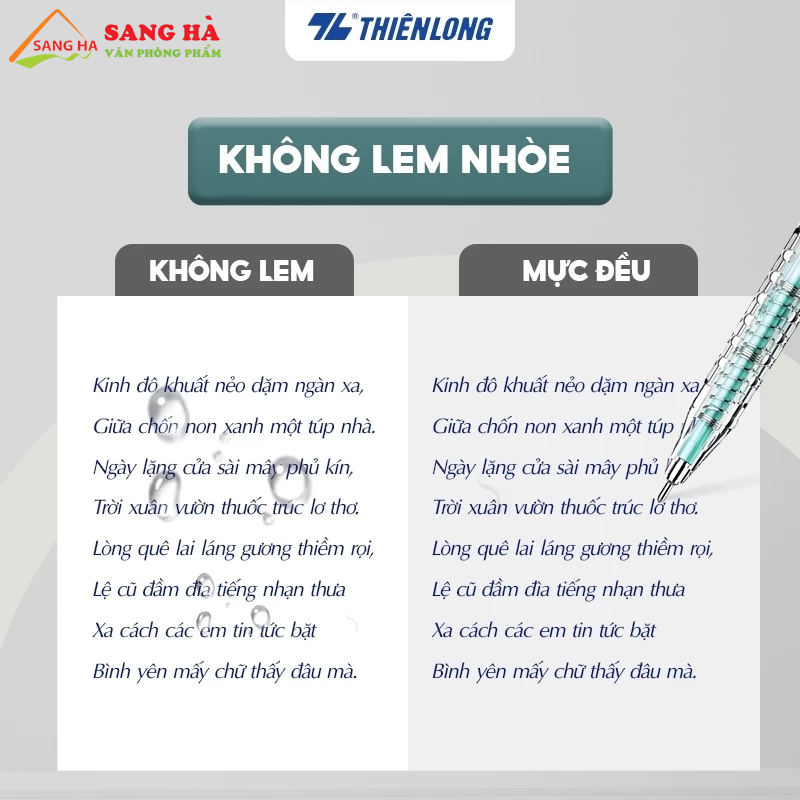 Bút bi Thiên Long màu Pastel ngòi 0.5mm Pro 027 TL-105 Mực Xanh