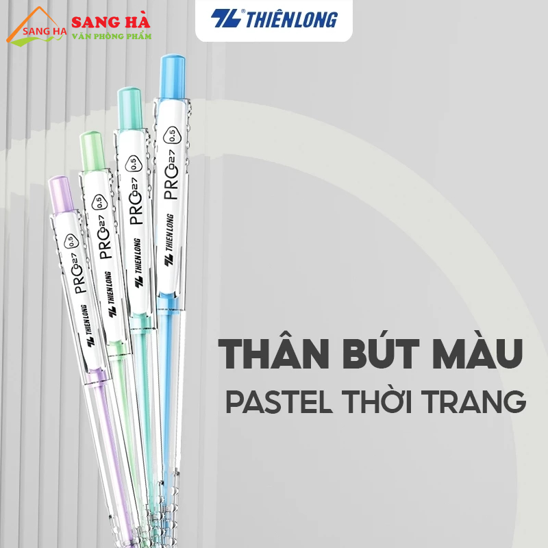 Bút bi Thiên Long màu Pastel ngòi 0.5mm Pro 027 TL-105 Mực Xanh