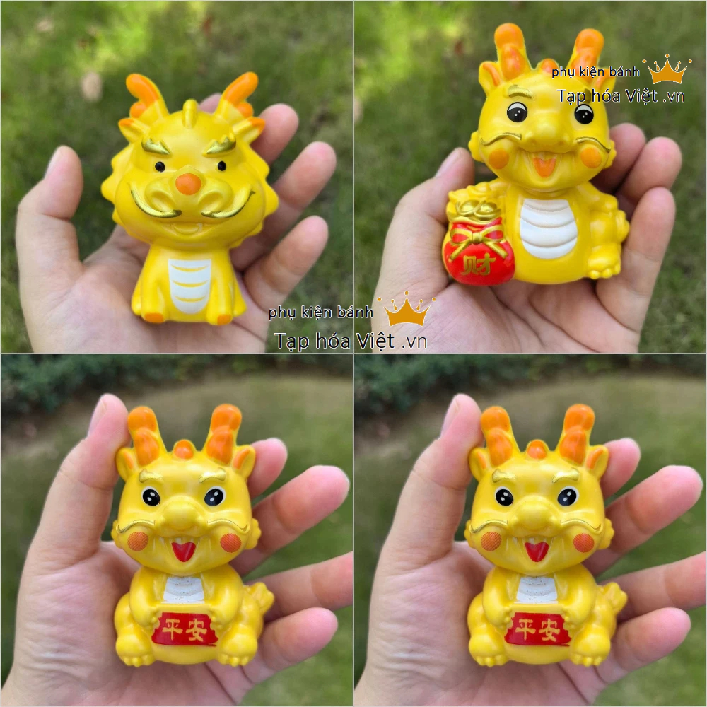 Rồng trang trí năm mới, rồng vàng trang trí tháp oản, rồng nhựa trang trí bánh sinh nhật