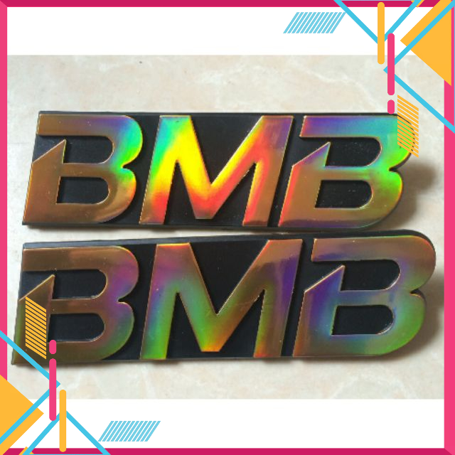Tem dán thùng loa bmb vàng : 2 cái