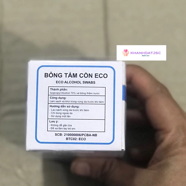 Bông tẩm cồn Eco 3x3 cm