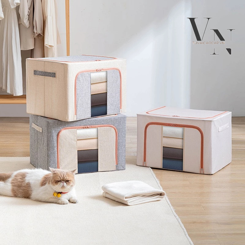 Hộp vải đựng quần áo ADLV chia ngăn có nắp túi đựng quần áo chia 9,11 ngăn đựng quần áo LƯU Ý HÀNG LOẠI 1 VẢI COTTON