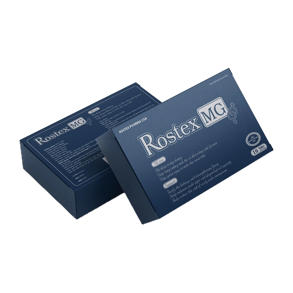 ROSTEX MG NÂU - Hộp 10 viên - Tăng cường sinh lý nam nhanh 1h - Bổ thận -Tráng dương - Rostex- Tủ Thuốc Bảo Châu