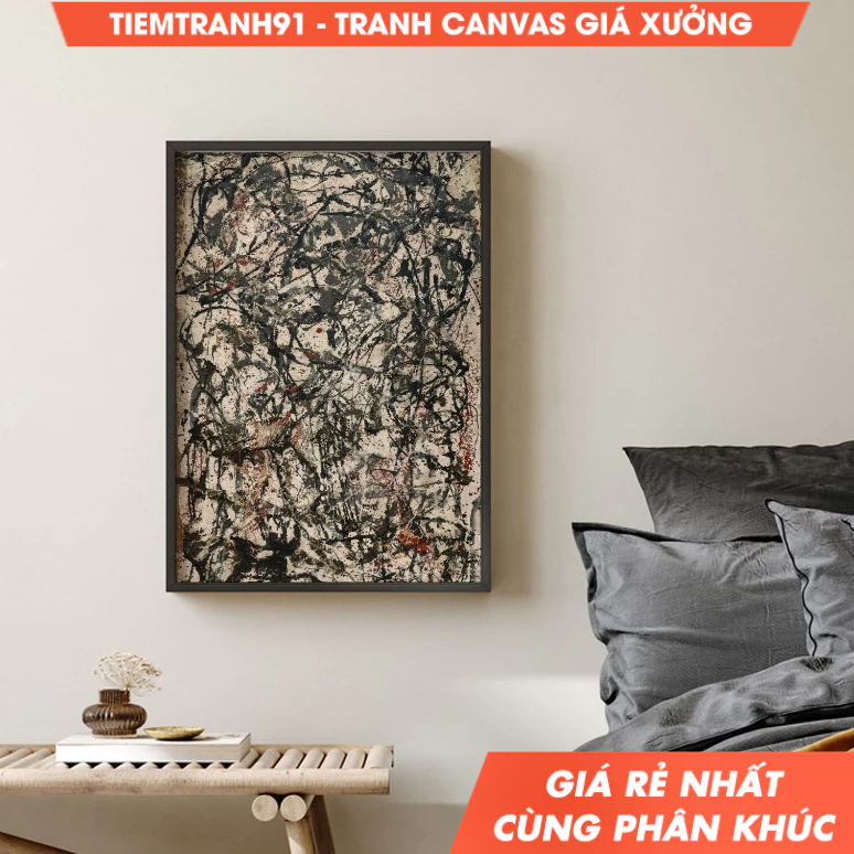 Tranh treo tường, Jackson Pollock Wall Art, Jackson Pollock Reproduction, tặng kèm đinh treo, in the