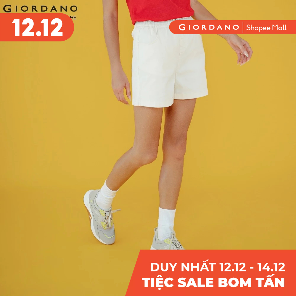 Quần Jeans Shorts Nữ Lưng Thun Giordano 05401209