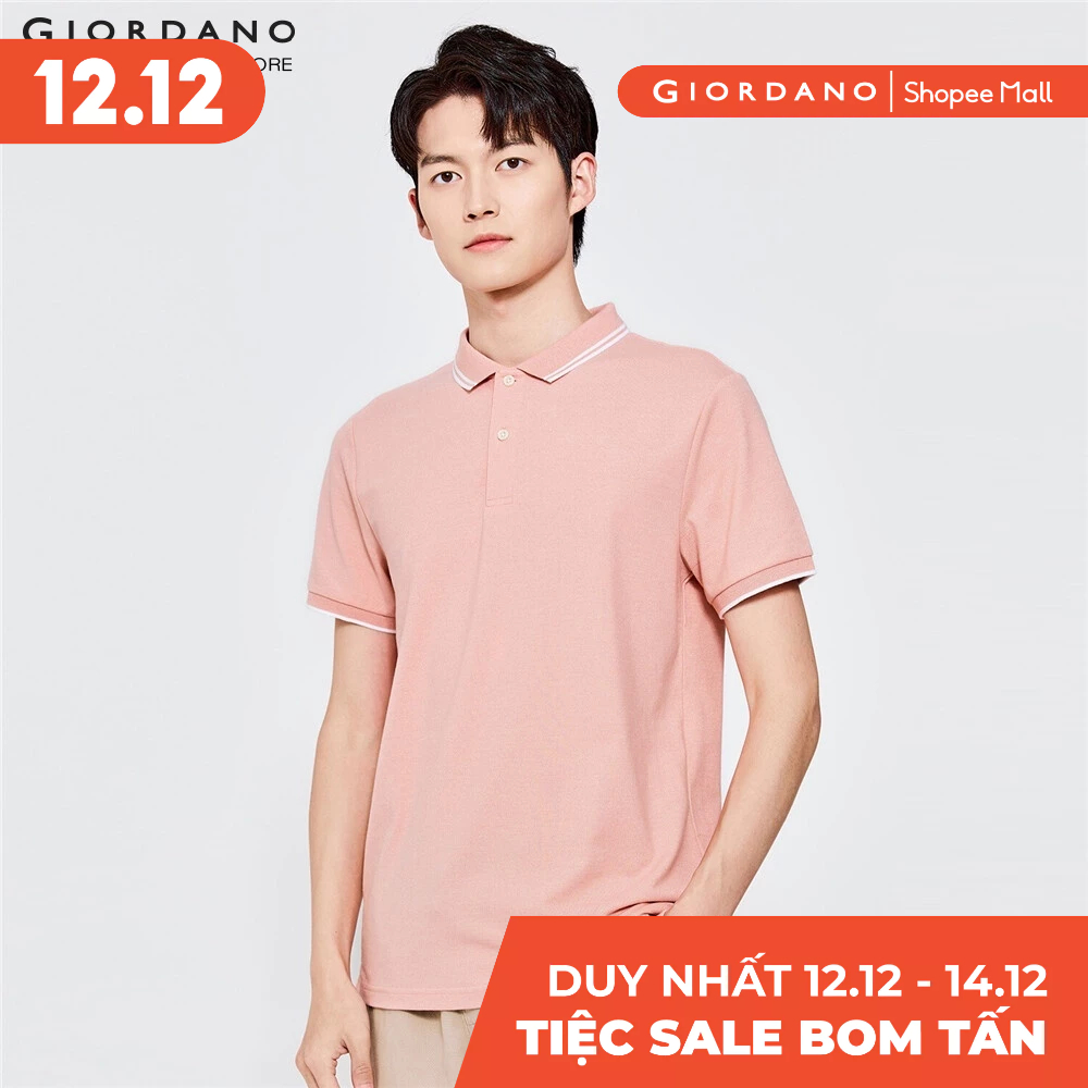 Áo Thun Nam Trơn Ngắn Tay Có Cổ Giordano Polo 01011018