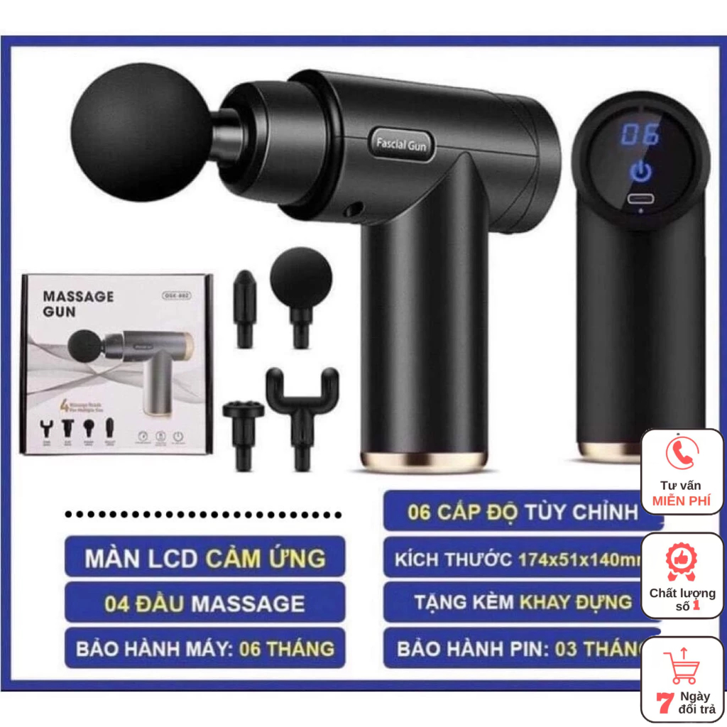 Máy Đấm Lưng Cầm Tay Mát Xa Trị Liệu Cổ Vai Gáy 4 Đầu 6 Chế Độ Cao Bảo Hành Mọi Lỗi