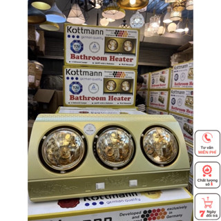 ĐÈN SƯỞI NHÀ TẮM HỒNG NGOẠI KOTTMANN 3 BÓNG  [Chính hãng - Bảo hành 1 năm - Lỗi 1 đổi 1]