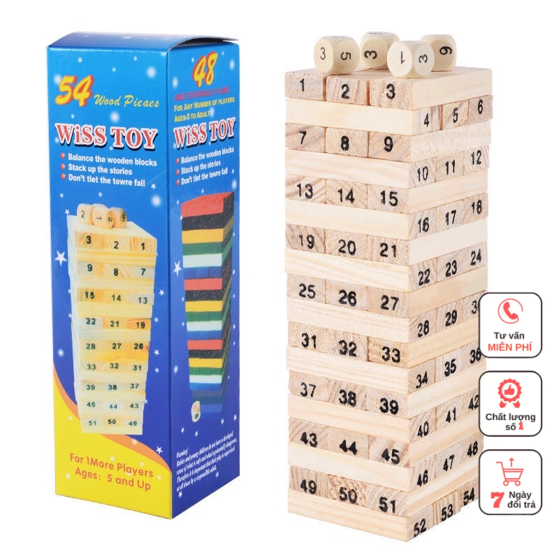 💥SALE SỐC💥Đồ chơi rút gỗ loại to, thanh gỗ đều láng mịn, đồ chơi thông minh Bi House