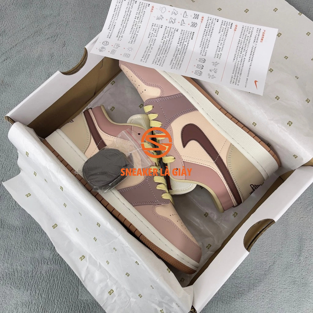Giày Jordan 1 Low Brown Pink DO7450-201 - High Quality Fullbox