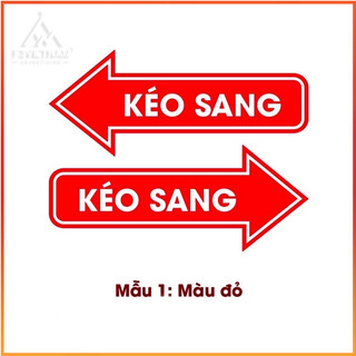 Decal dán cửa kính chỉ dẫn mũi tên kéo sang - decal mũi tên bóc dán sẵn