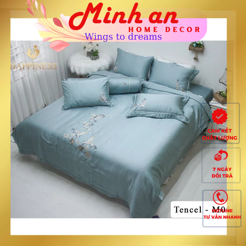 Ga Bộ TenceL Happiness chất liệu bột gỗ sồi tự nhiên MINH AN HOME DECOR BEDDING