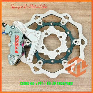 Heo dầu 4pis frando + đĩa ktm 260mm + pas cnc nguyên khối