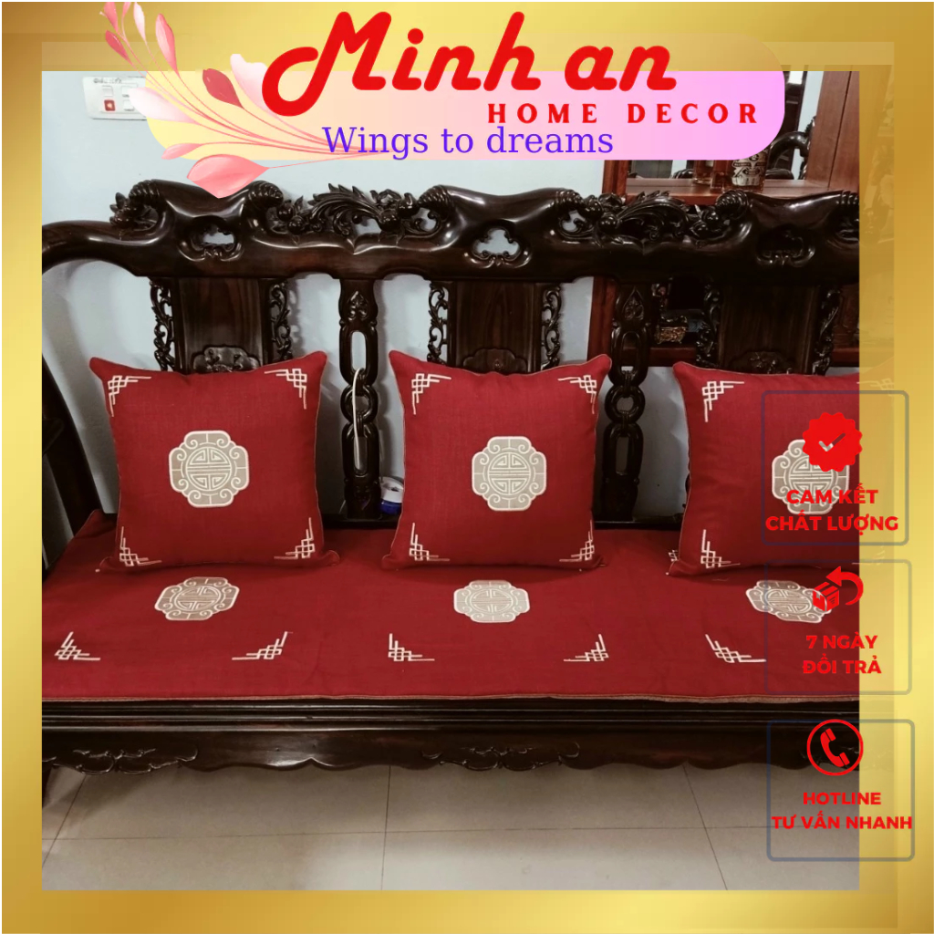 Đệm ghế thảm trải ghế tây âu mẫu gấm dày hàng nhập khẩu MINH AN HOME DECOR  đủ size ghế
