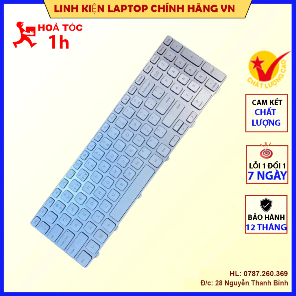 Bàn Phím Laptop Dell Inspiron 15 7000 7537 Bạc Zin Có Đèn Led Mới 100% Linh Kiện Laptop Chính Hãng VN