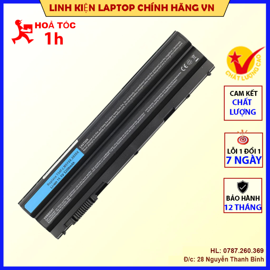 Pin Dell latitude E6430 e6420 e6440 3460, 3560, e6520 e6540,5420,3360 E5420 E5430 E5520 E5530 mới 100% Linh Kiện Laptop