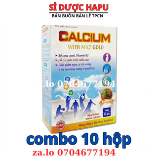 Canxi sữa tăng chiều cao cho bé, chắc khỏe xương cho bé từ 6 tháng tuổi Calcium With MK7 Gold - Hộp 20 gói(combo 10 hộp)