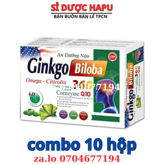 Hoạt huyết An Dưỡng Não Ginkgo Biloba 360mg giảm đau đầu, hoa mắt, chóng mặt, rối loạn tiền đình - Hộp 60 viên tăng tuần
