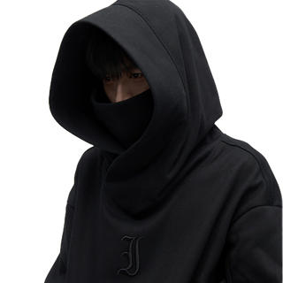 Áo khoác Hoodie Ninja form rộng có khăn che mặt phong cách Ninja chất liệu cotton mềm mịn thoáng mát 2025