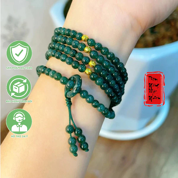 Vòng tay Chuỗi lam Ngọc mix hippi