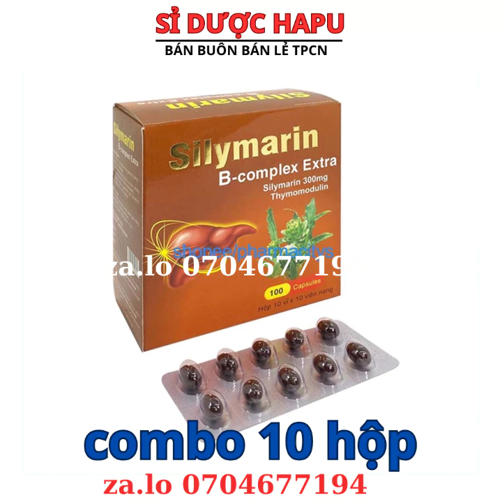 Bổ gan Silymarin B-complex Extra giải độc gan, hạ men gan - Hộp 100 viên