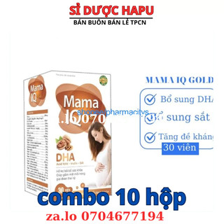 Viên uống Mama IQ Gold bổ sung DHA, acid folic, sắt, vitamin cho bà bầu giúp bồi bổ sức khỏe,tăng đề kháng- hộp 30 viên