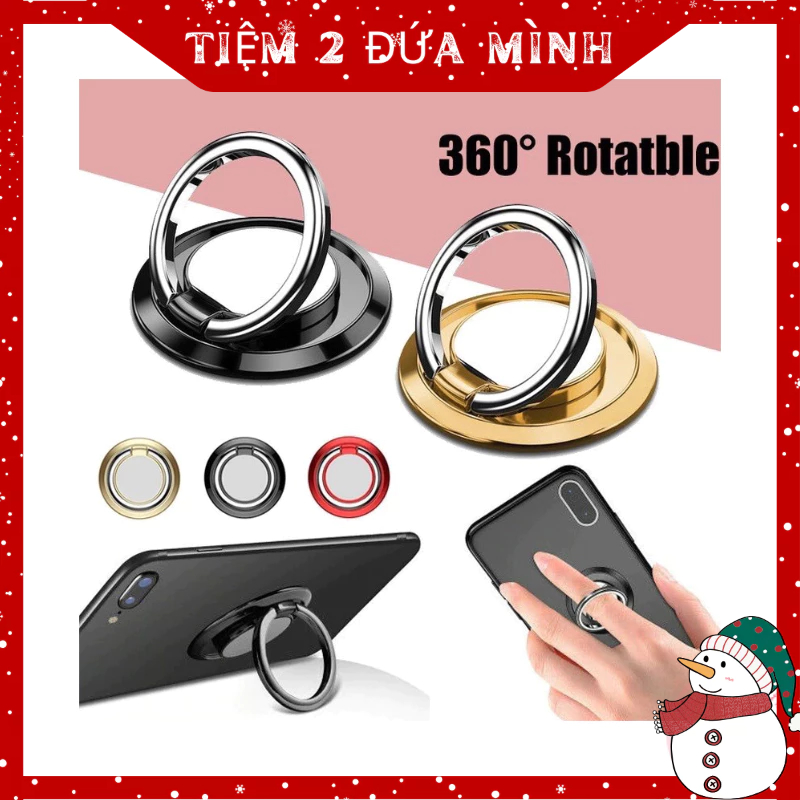 Giá đỡ iring điện thoại, giá đỡ dạng nhẫn xỏ ngón tay xoay 360 độ từ tính gắn lưng ghế ô tô đa năng