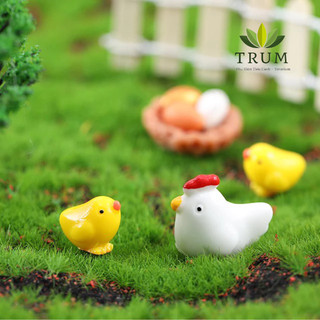 Bộ Gà Mẹ Và Gà Con Mini phụ kiện trang trí tiểu cảnh - terrarium