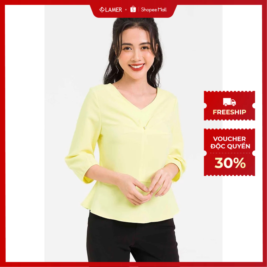 Áo Kiểu LAMER Peplum Xếp Ly Ngực L61B20Q035