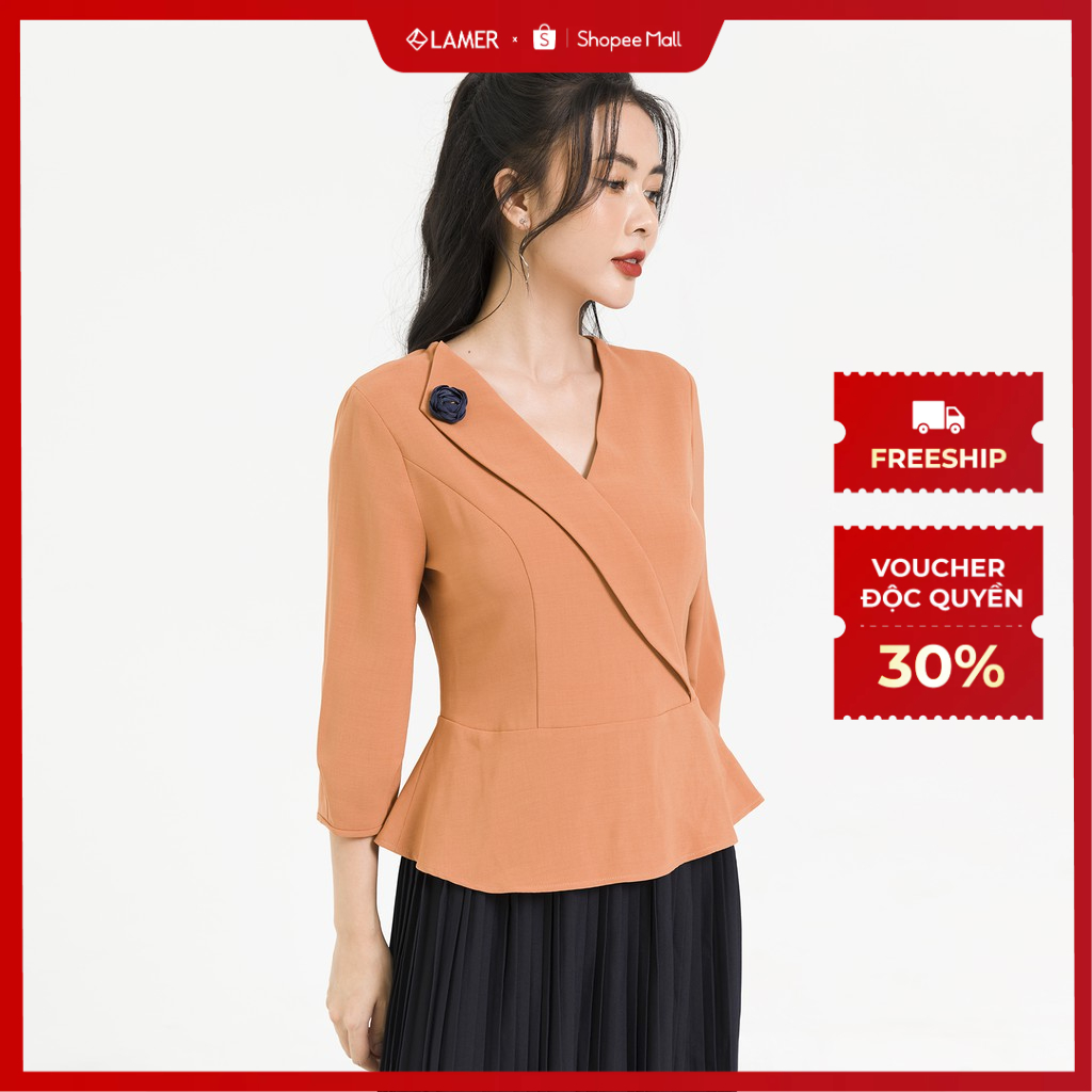 Áo Kiểu LAMER Peplum Cổ Lệch L61B20Q037