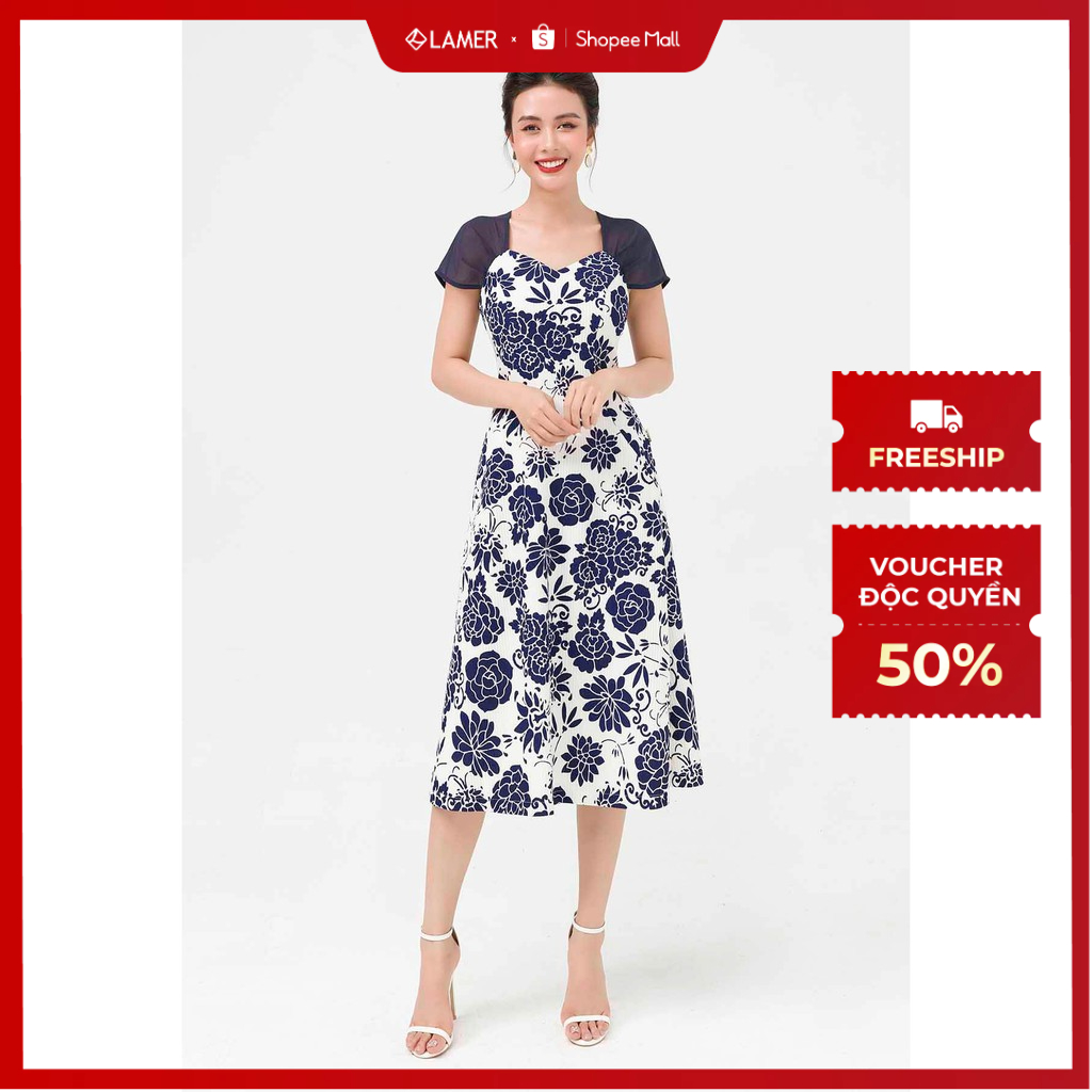 Đầm LAMER Dáng A Phối Tay Nhún L63R21Q003