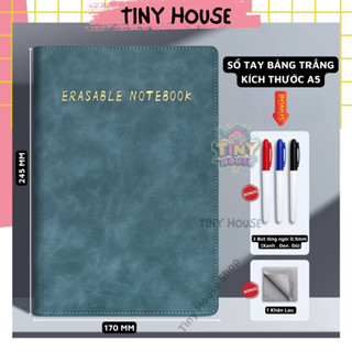 Sổ Tay Bảng Trắng Viết Bằng Bút Lông A5 Dễ Tẩy Xóa Gọn Nhẹ bìa Da sang trọng, sổ vẽ phác thảo, sổ ghi chú, bảng nháp