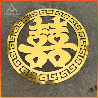 Chữ hỷ bằng alu trang trí tiệc cưới, bàn thờ gia tiên, xe hoa