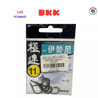 Lưỡi câu cá BKK Isetny vỉ xanh trắng, lưỡi Đen