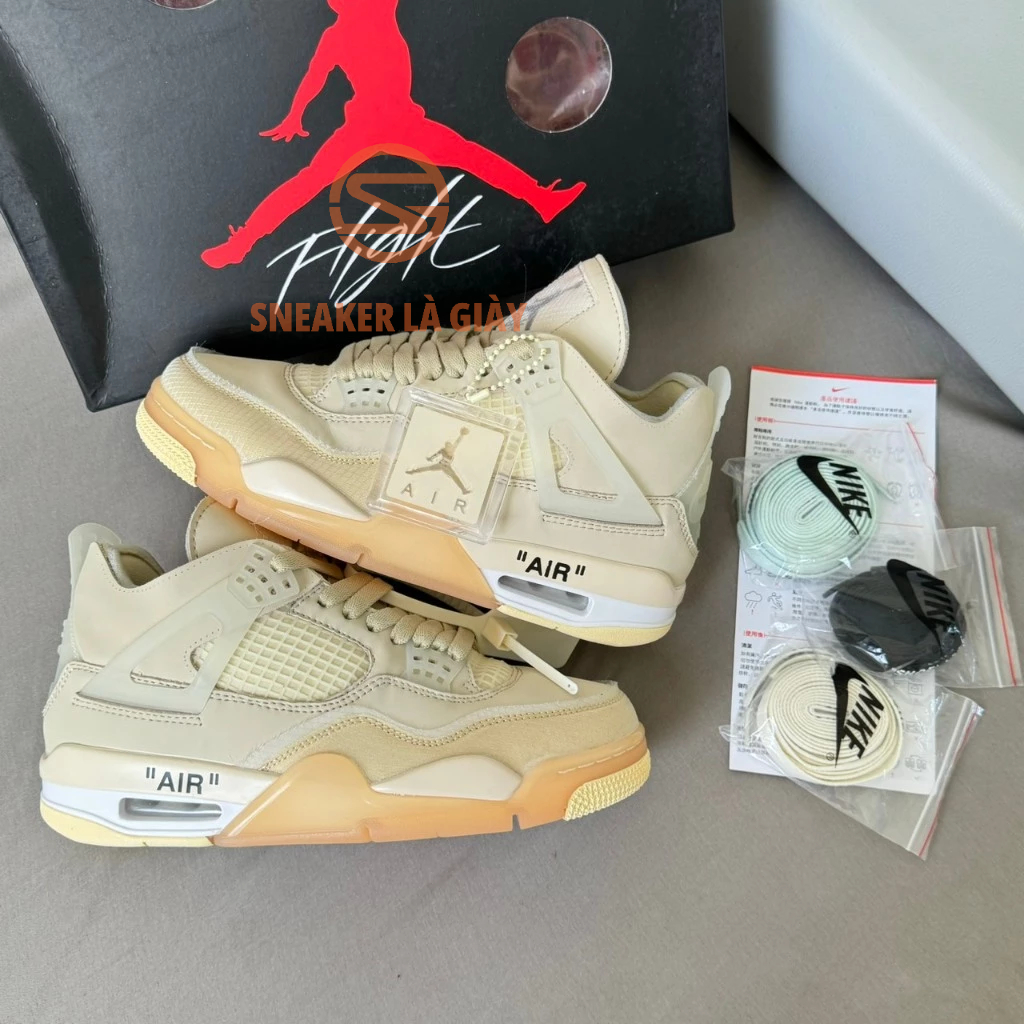 Giày Air Jordan 4 Off White Sail CV9388-100 - High Quality Fullbox