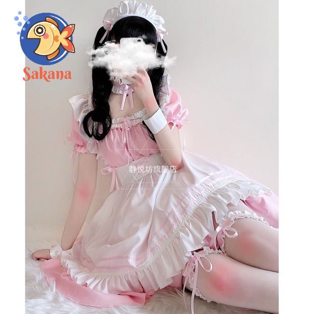Trang phục hầu gái maid hồng - cosplay/ halloween/ lễ hội/ Nhật Bản Sakana Cosplay Shop