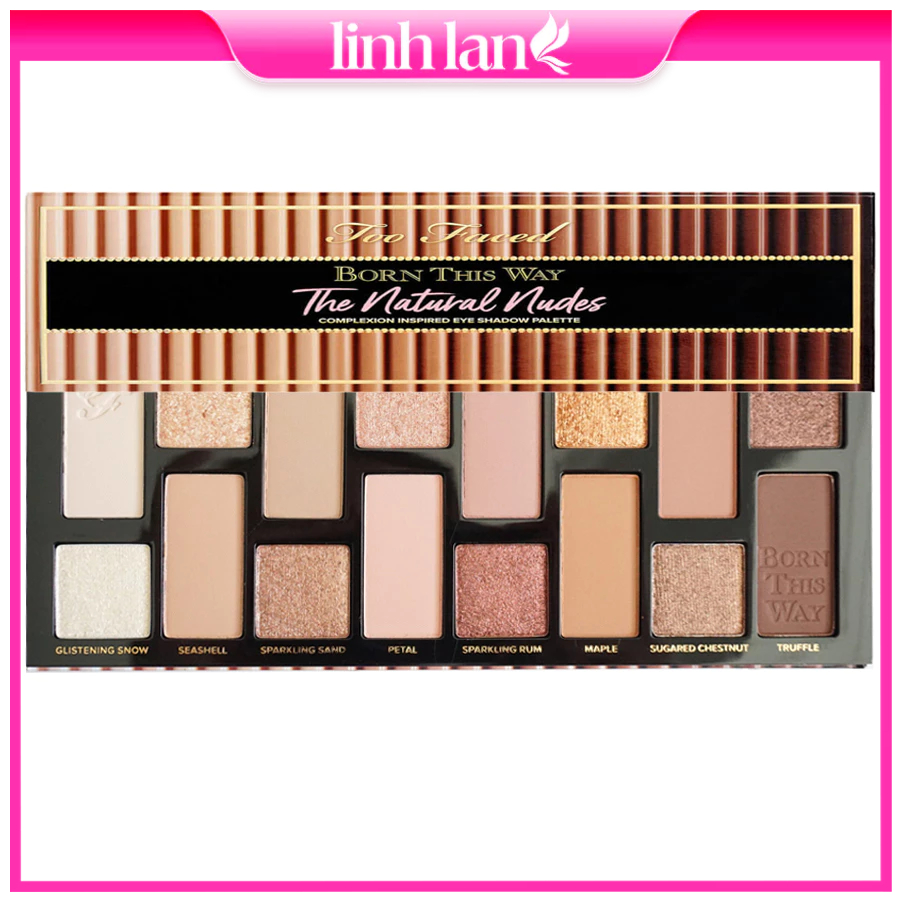 Bảng phấn mắt TooFaced Born This Way The Natural Nudes 16 ô cấp ẩm nhẹ giúp phấn trở nên mịn màng linhlanshop