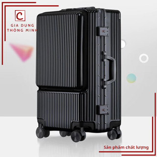 Vali khung nhôm cao cấp 20inch khóa TSA, có ngăn đựng ipad, trang bị cổng sạc usb